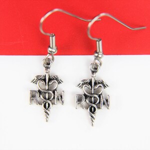 Best Christmas Gift Silver Nursing Charm Earrings Medical Student Gift RN Charm Earrings Nursing Gift Nurse Jewelry Coworker Gift