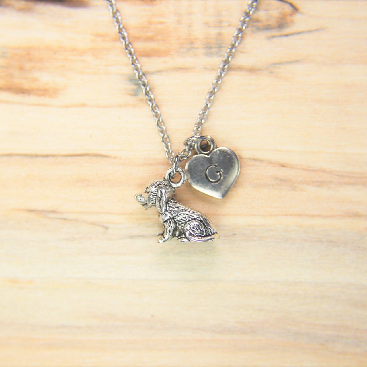 Dog Charm Necklace Silver Dog Charm Necklace Dog Gift Pet Etsy