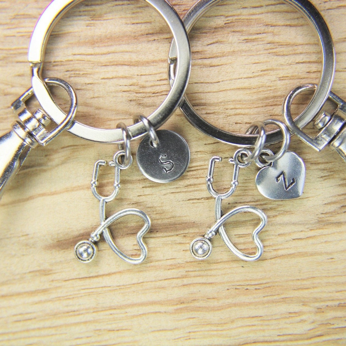 Set of 2 Stethoscope Charm Keychain Stethoscope Keychain Etsy