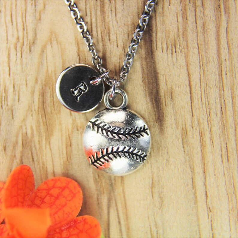Christmas Gift Softball Charm Silver Softball Necklace Etsy