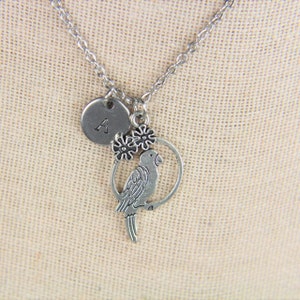 Silver Parrot Necklace Parrot Gift Christmas Gift Mother's Day Gift Bird Gift Animal Charm Parrot Charm Parrot Jewelry Personalized Necklace