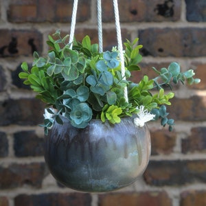 ceramic hanging planter simple round bellied