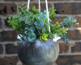 ceramic hanging planter simple round bellied