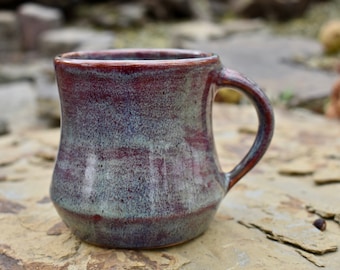 Red and Laurel Mug - Handmade Ceramic Mugs - Cozy Shape