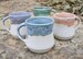 White Base Colorful Mug - Single Mug or Mug Gift Set of 4 - Handmade Ceramic Mugs - Cozy Shape 