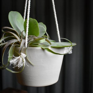 Ceramic Hanging Planter - Handmade Succulent Pot - Indoor Outdoor Hanging Planter