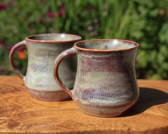Red and Laurel Mug - Handmade Ceramic Mugs - Cozy Shape