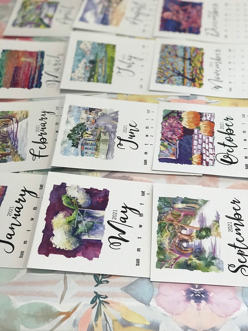 2021 Calendar / 5x7/ Hang on Wall or in Frame | Etsy