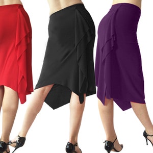 Voorste spleet Tango Rok; Milonga Rok; Rode Tango Rok