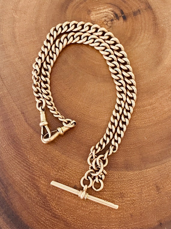 Antique 9K Gold Albert Chain Necklace