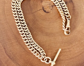 Antique 9K Gold Albert Chain Necklace