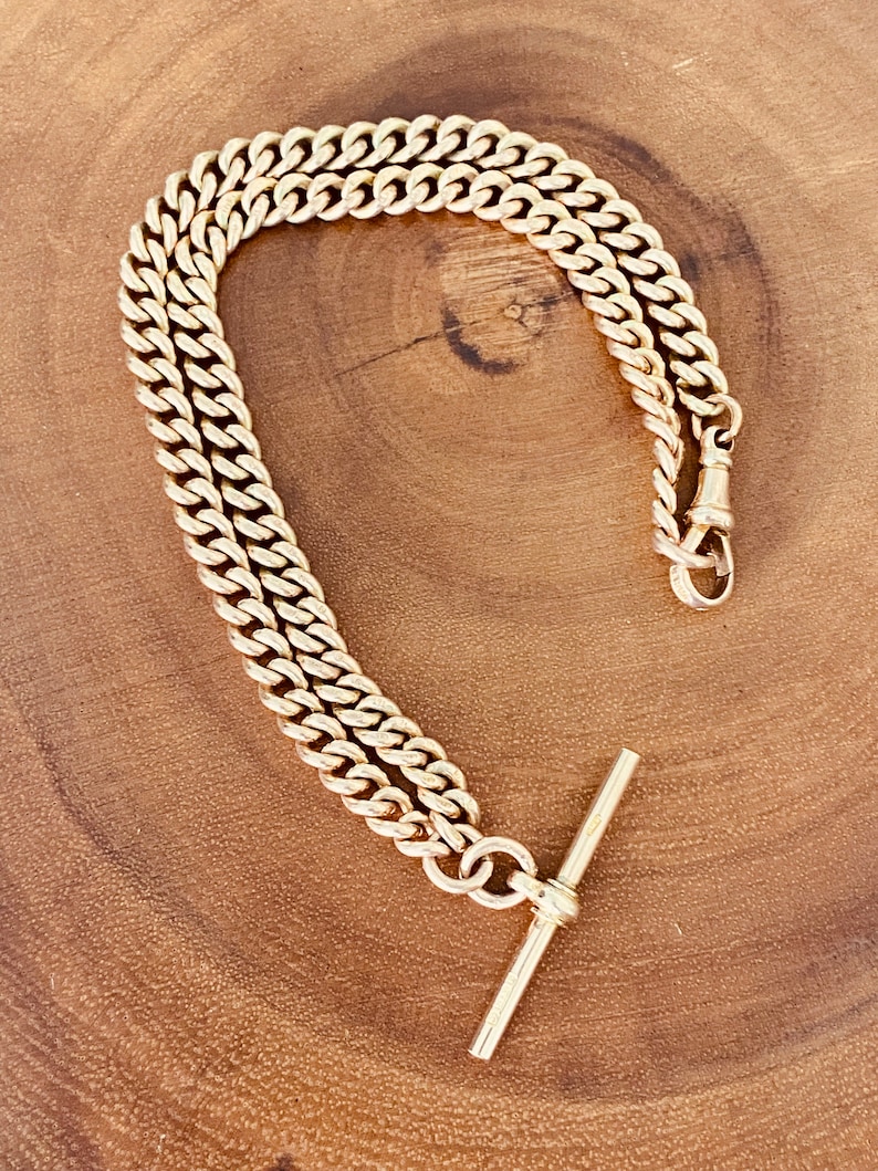 Antique 9K Gold Albert Chain Necklace image 1