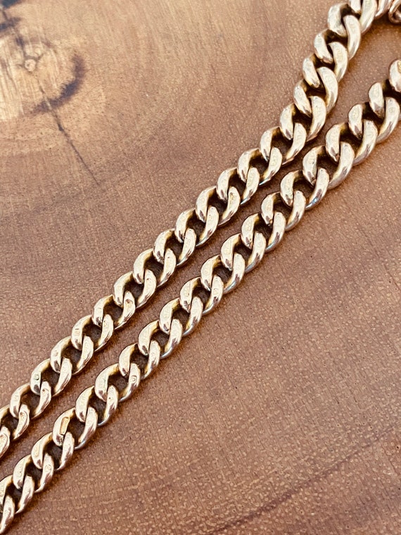 Antique 9K Rose Gold Albert Chain Necklace - image 4