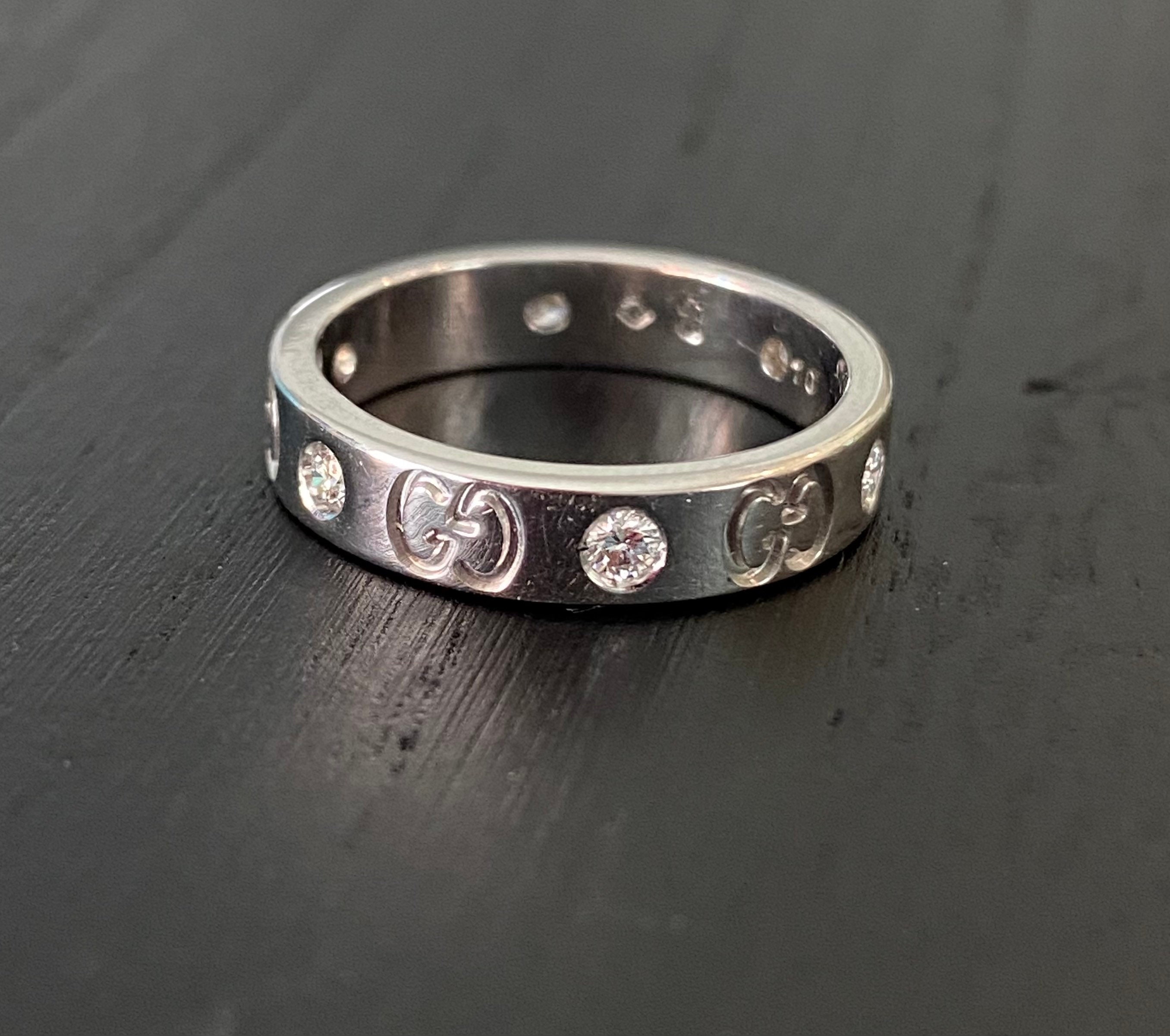 Gucci Icon Diamond 18K Gold Ring - Etsy Gucci Icon Diamond 18K Gold Ring - Etsy