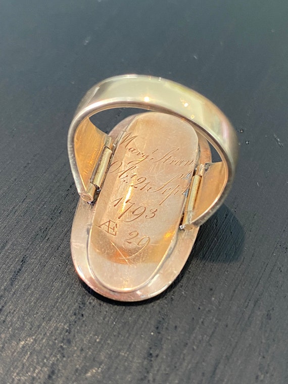 Georgian 14K Gold Memorial Monogram Ring - Circa … - image 3