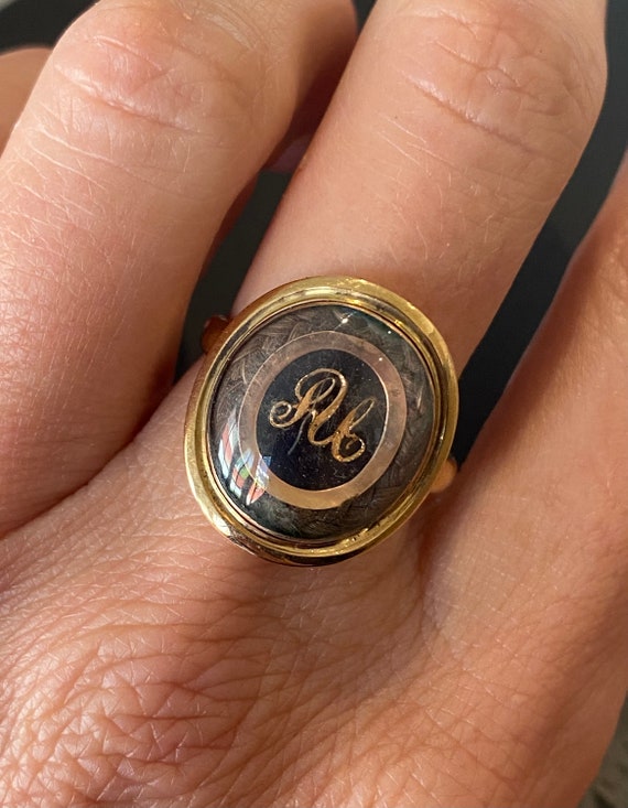 Georgian 14K Gold Memorial Monogram Ring