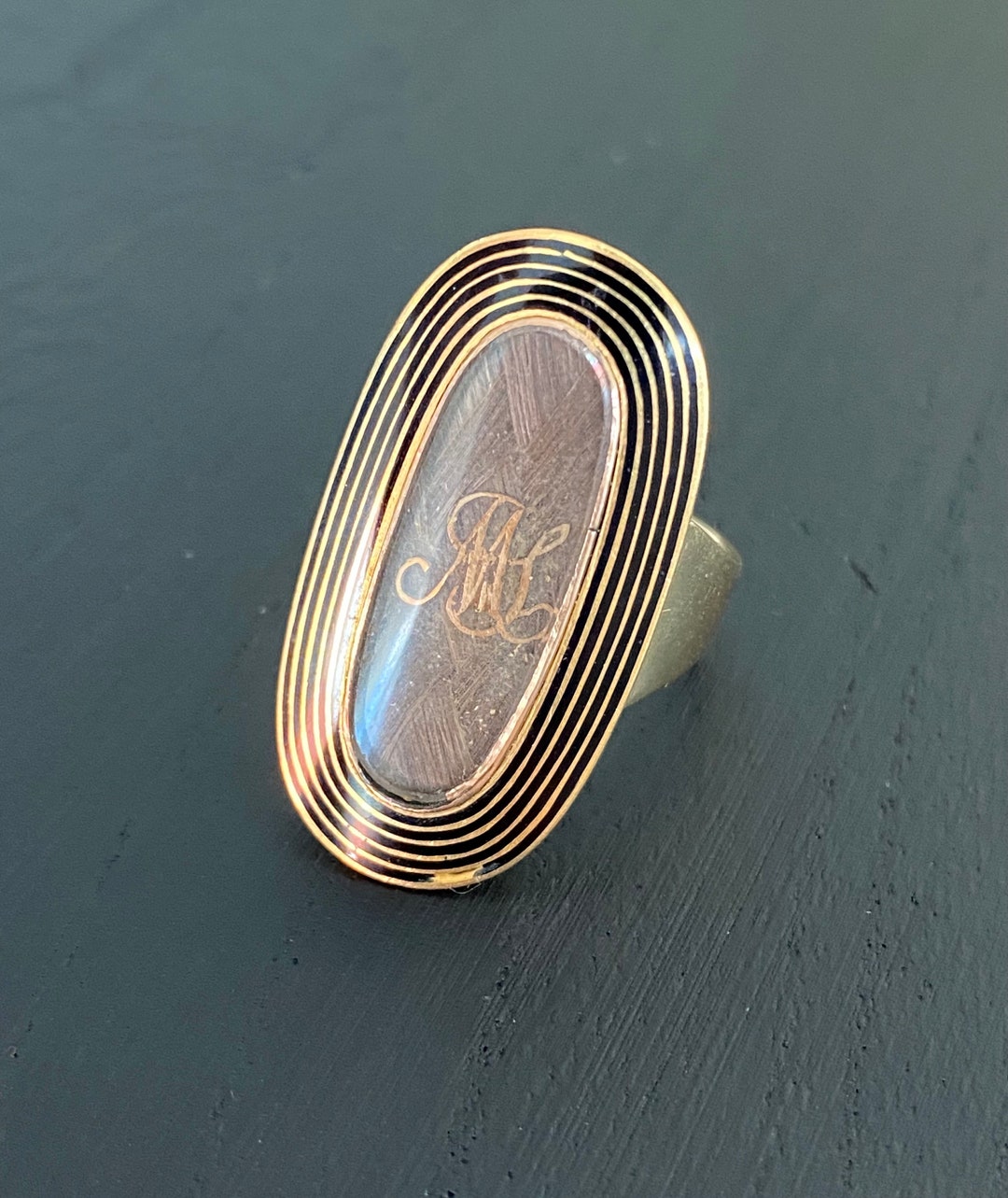 Georgian 14K Gold Memorial Monogram Ring Circa 1793