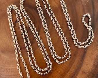 Vintage 9K Gold Longuard Chain Necklace - 54 inches