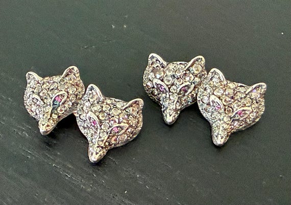 Antique Diamond Ruby Fox Cufflinks - image 1