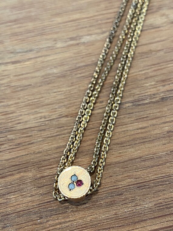 Victorian Gilt Gold Slide Necklace Gem