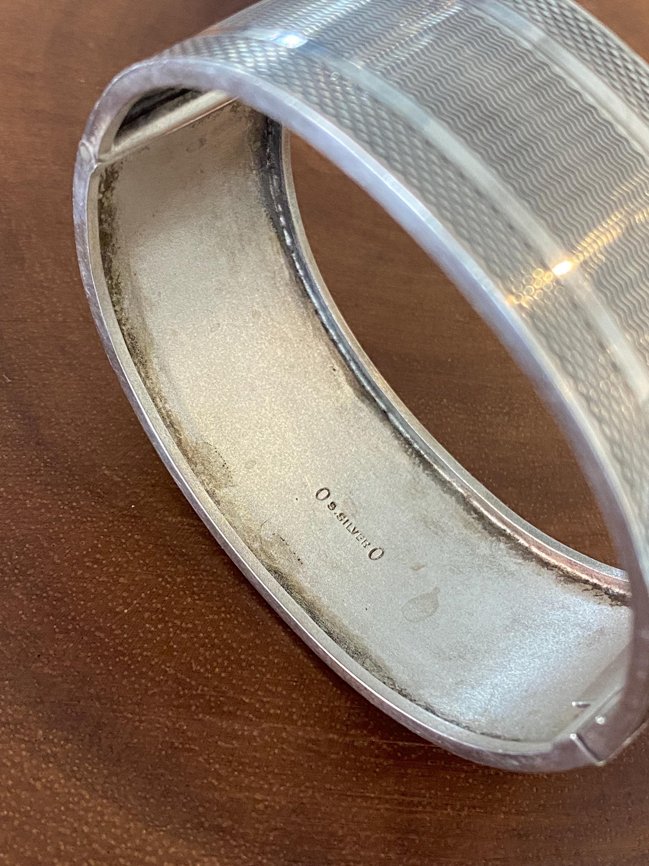 Vintage Silver Engine Turned Bangle Bracelet - Etsy UK