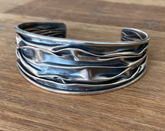 Modern Sterling Silver Cuff Bracelet