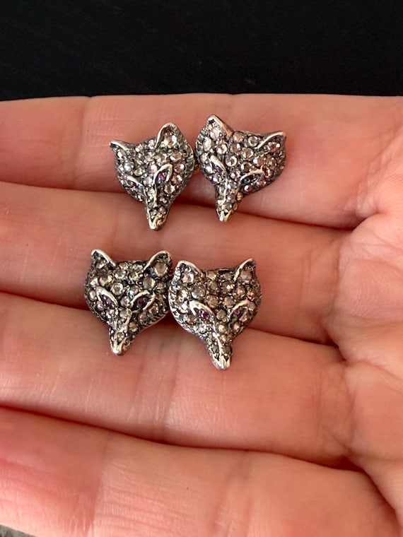 Antique Diamond Ruby Fox Cufflinks - image 4