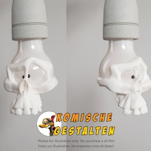 Printable Litebulber skull &quot;Stiff upper lip&quot;  - stl file