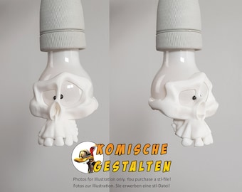 Printable Litebulber skull "Stiff upper lip"  - stl file