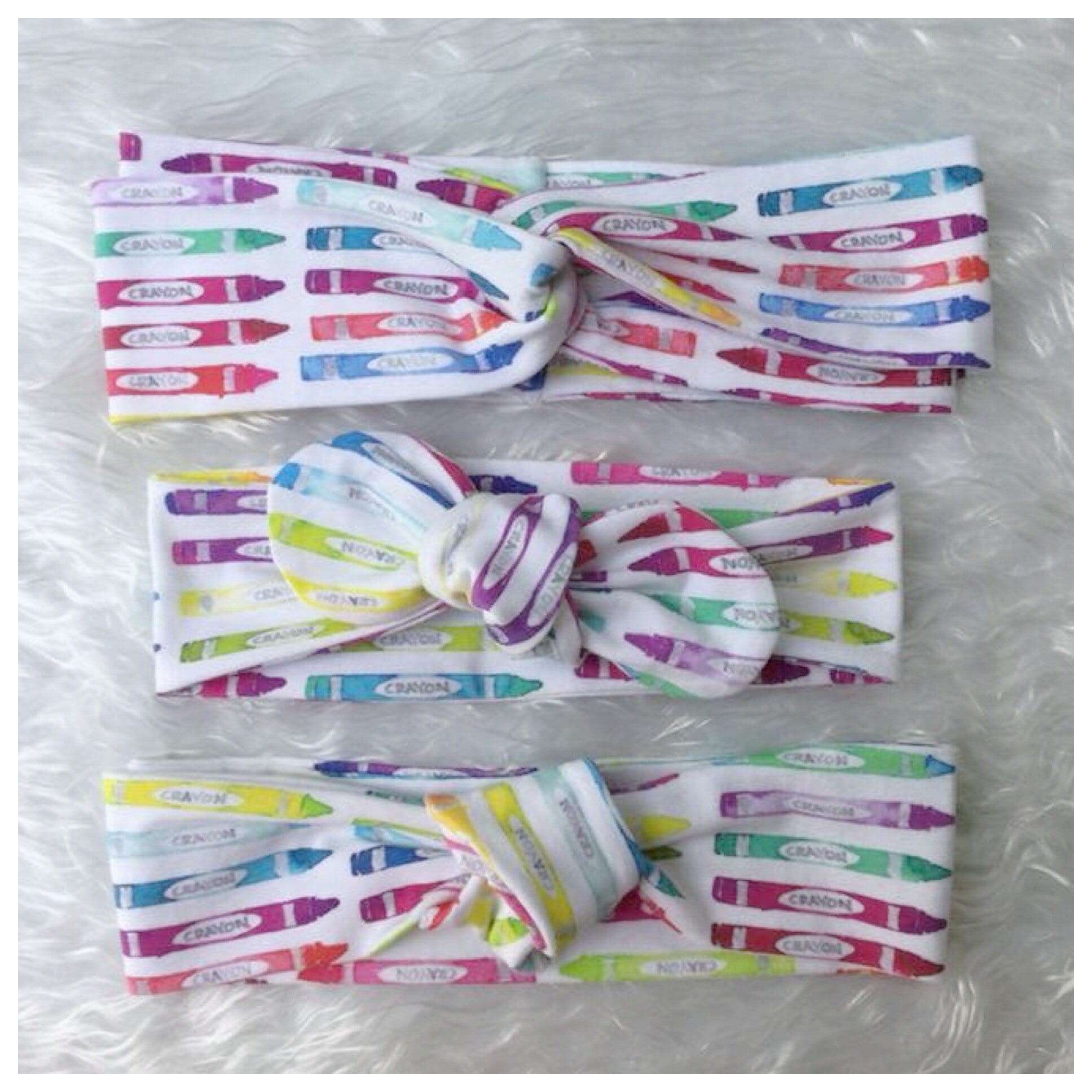 Crayons Turban, Bow Knot, Top Knot, Teacher headbands, teacher gifts,…