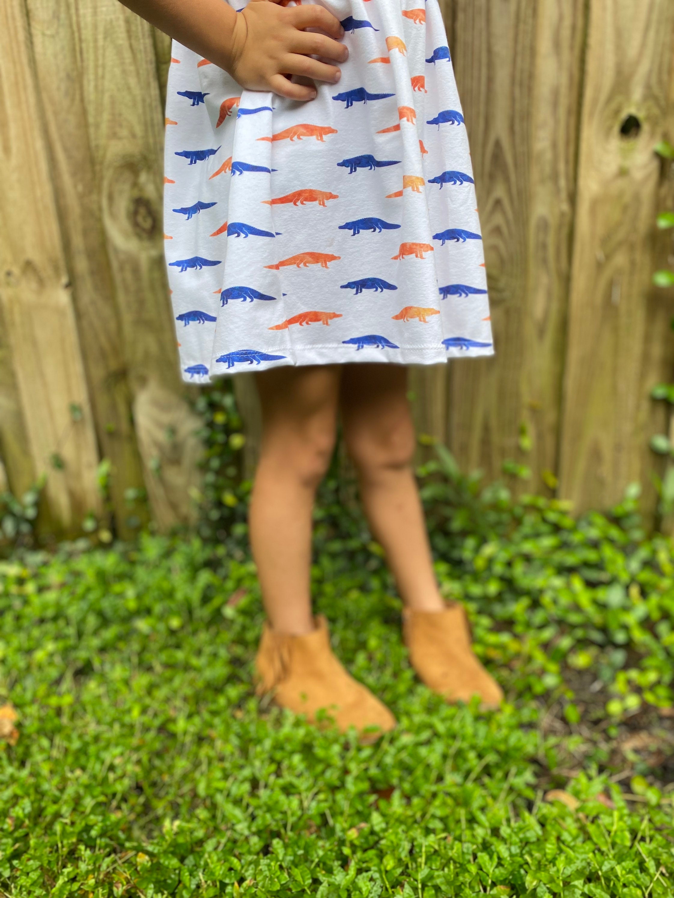 Orange and Blue Gator Dress, game day, college apparel, Florida Gator outfit, first game, tailgate apparel, college football, UF gators