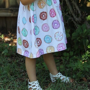 Delicious Donut Dress, baby dress, toddler dress, girl dress, summer dress, spring dress, doughnut dress, doughnut outfit image 3