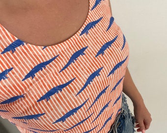 UF Striped Gator tank top, women’s tank, Florida outfit, mommy and me, College top, University of Florida outfit