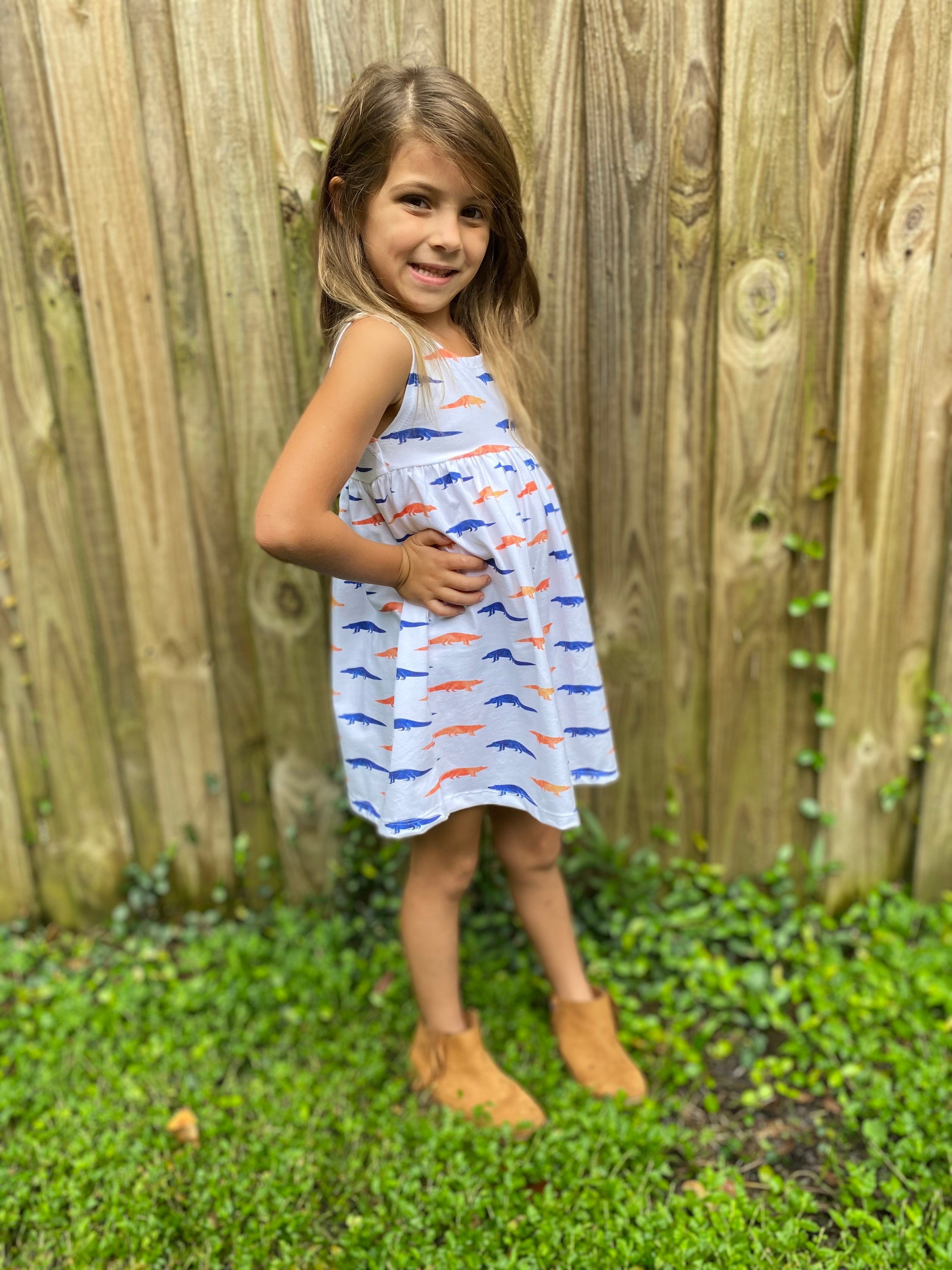 Orange and Blue Gator Dress, game day, college apparel, Florida Gator outfit, first game, tailgate apparel, college football, UF gators