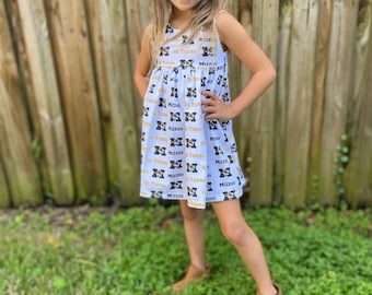 Mizzou Tiger Dress, baby dress, toddler dress, girl dress, Missouri Tigers dress, tiger dress, college football outfit, football dress