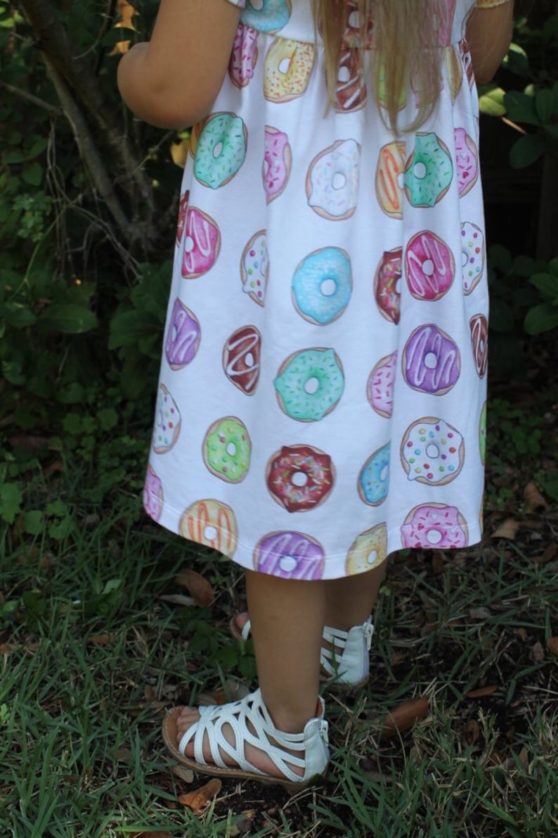 Delicious Donut Dress, baby dress, toddler dress, girl dress, summer dress, spring dress, doughnut dress, doughnut outfit image 5