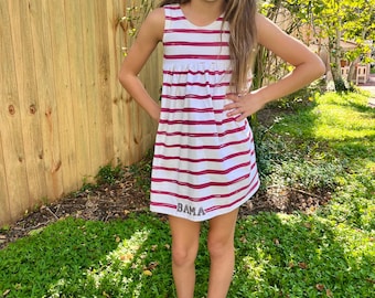 Alabama Stripe Dress, college football dress, crimson tide dress, roll tide, University of Alabama, gameday dress