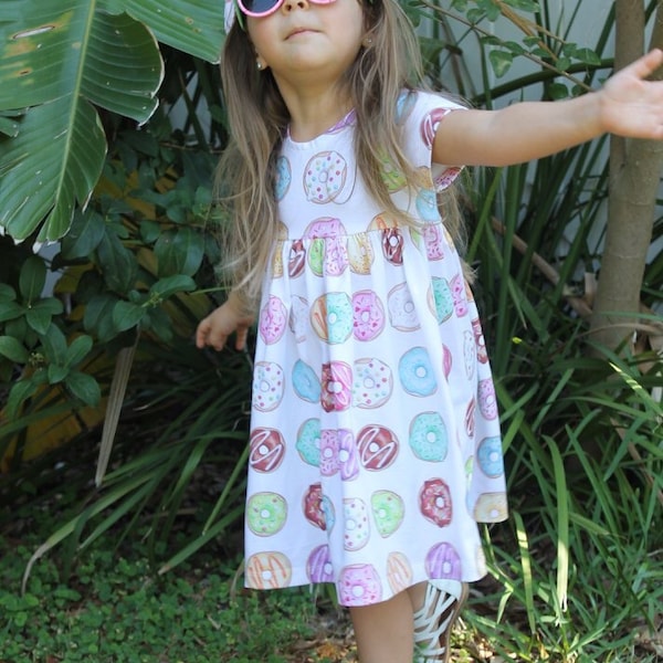 Delicious Donut Dress, baby dress, toddler dress, girl dress, summer dress, spring dress, doughnut dress, doughnut outfit