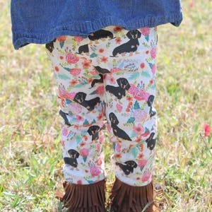 Floral Doxie Leggings image 1