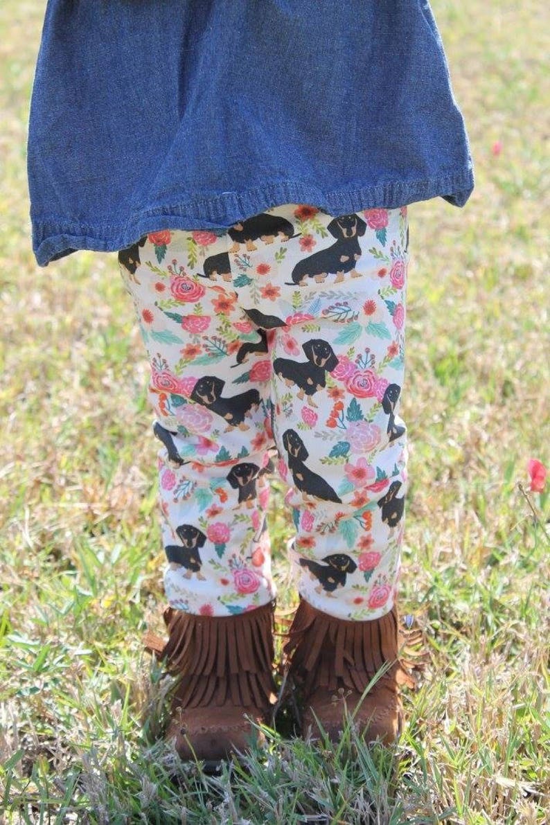 Floral Doxie Leggings image 1