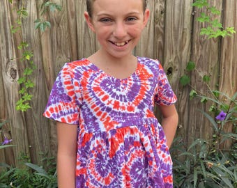 Clemson Tigers Tie Dye Dress, game day, ACC, college apparel, baby, girl, toddler, tailgate, dress, college football