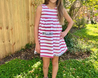 Georgia Stripe Dress,  Bulldog dress, university of Georgia dress, tailgate dress, bulldog outfit, Georgia outfit, UGA