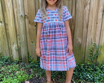 Tampa Bay Bucs Plaid, Tampa Bay Buccaneers, Buccaneer dress, nfl dress, raise the flags, Bucs dress