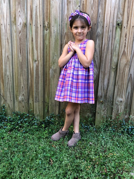 Clemson Plaid Dress Clemson Tigers Purple and Orange Plaid Dress College Football Tigers Girl Dress Etsy Australia