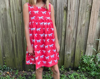 SMU Mustang Dress, Baby dress, toddler dress, Girl dress, fall dress, Texas dress, Southern Methodist Univeristy, fall outfit, football