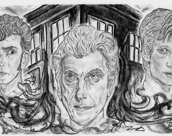 Doctor Who Trio Print, 9x6" & 11x17"