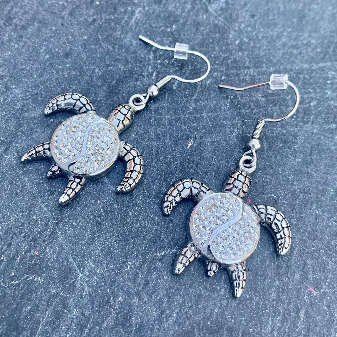 Crystal Sea Turtle Earrings Women Biker Jewelry SK2590E - Etsy