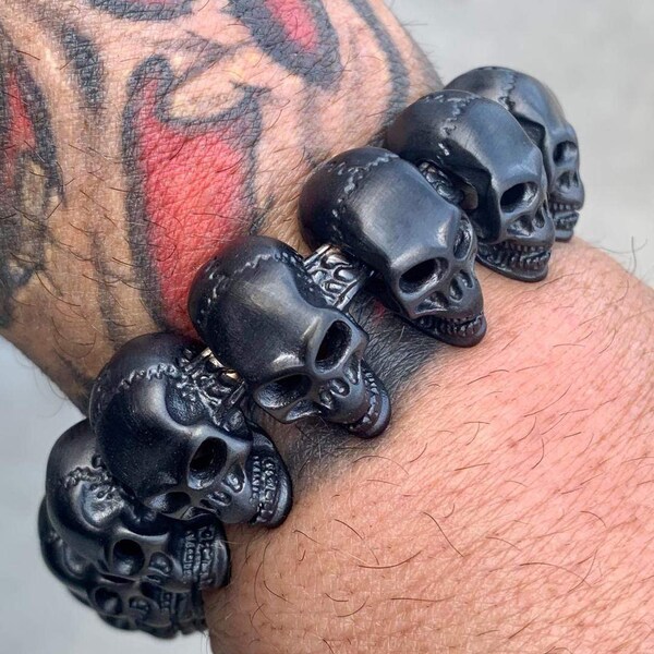Mens Skull Bracelet Etsy