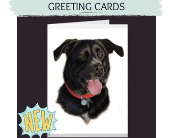 Labrador, Lab, Black, Lab, Blank Card, Greeting Card, Holiday Card, Dog Card, Labrador Card, Dog Greeting Cards