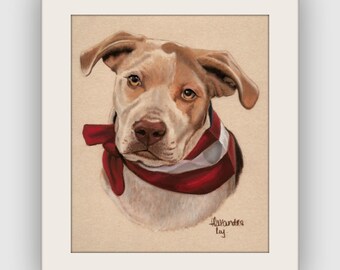 PET PORTRAIT PAINTING, Pastel Custom Pet Portrait, Original Painting, Dog Portrait, Custom Pet drawing, Gift for her, Pitbull Art from photo